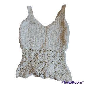 Cream White Crochet Top - Size XS